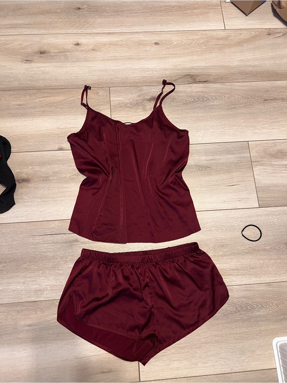 Satin Cami & Short Sleep Set - Burgundy